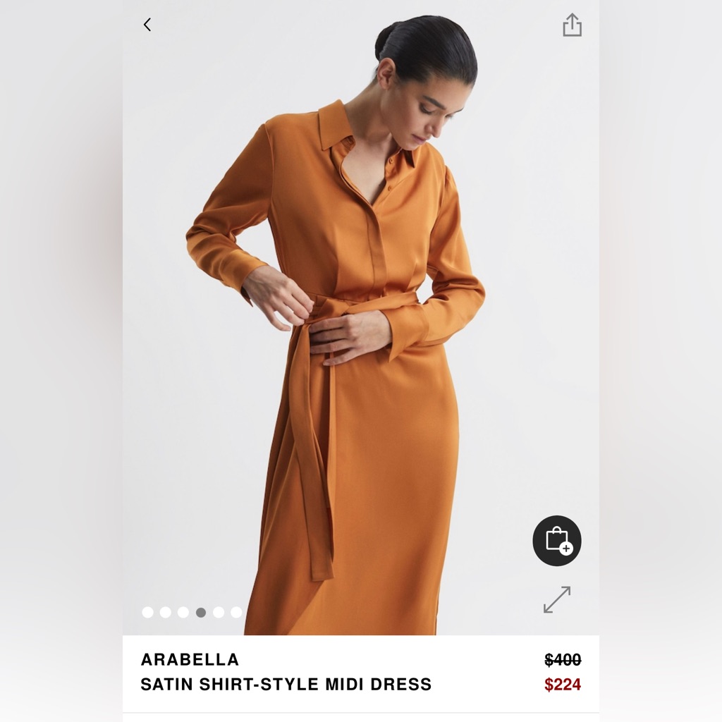 Reiss Arabella Shirt Midi Dress / New With Tags